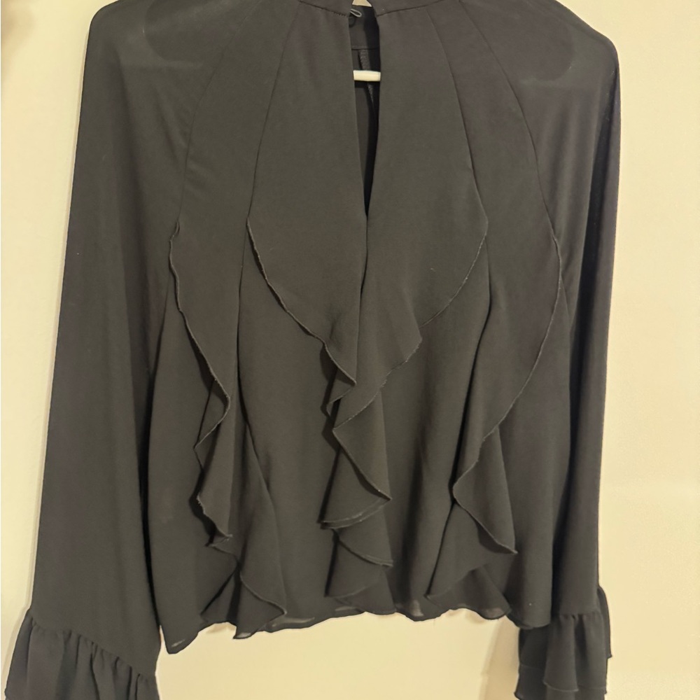 Zara Black Ruffle Top - Picture 4 of 4